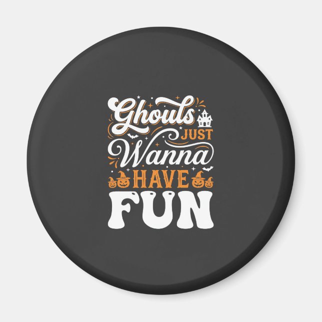 Halloween spöken vill bara ha kul Design_1 Magnet (Framsidan)