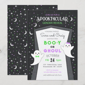Halloween-spökets baby gender visar inbjudan