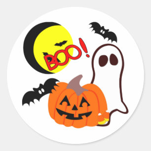 Halloween spökevänner runt klistermärke
