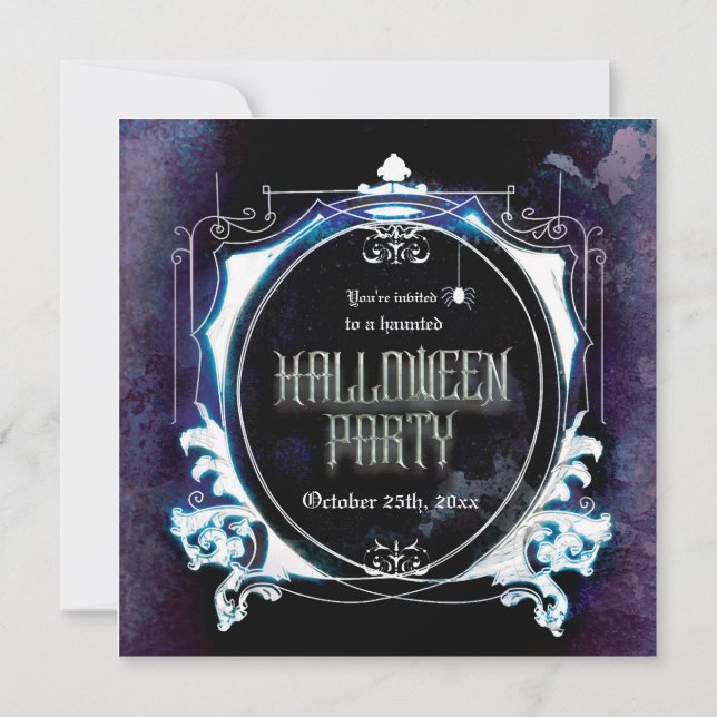 Halloween-spökfest-inbjudan Skräckinjagande Vintag Inbjudningar (Framsida)
