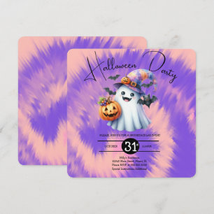 Halloween Spökfest Tie Dye Handritad Inbjudningar