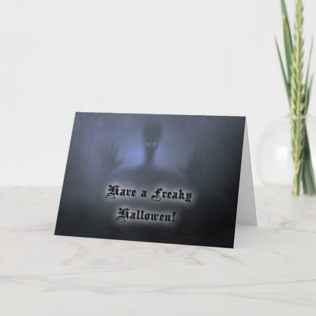 Halloween Spökfest Vikbar Välkomstkort Kort (Framsida)