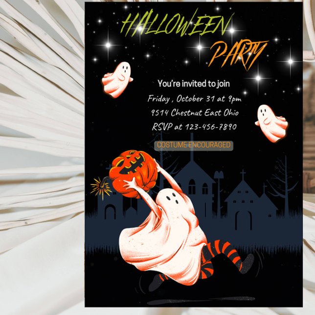 Halloween Spökflicka och Pumpafest Inbjudningar (Skapare uppladdad)