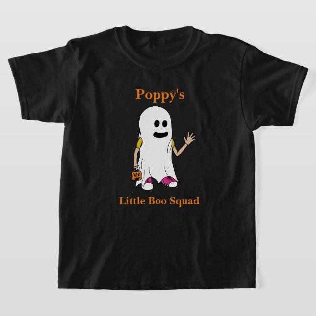 Halloween spökflicka Poppy's Little Boo T Shirt (Laydown)