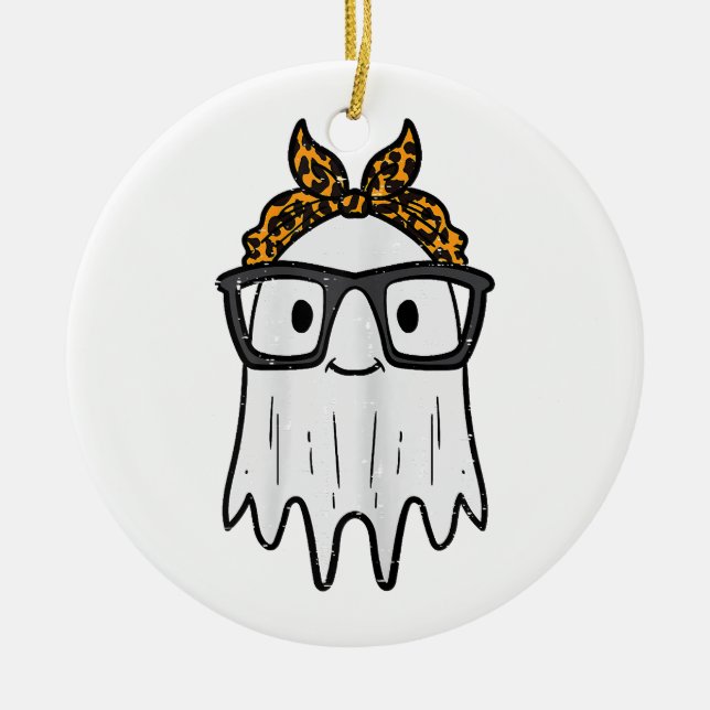 Halloween spökglas Söt Julgransprydnad Keramik (Framsidan)