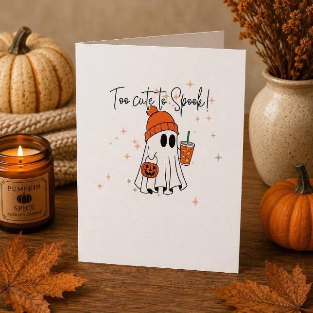 Halloween spökhälsningskort, för sött för att skrä kort (Skapare uppladdad)