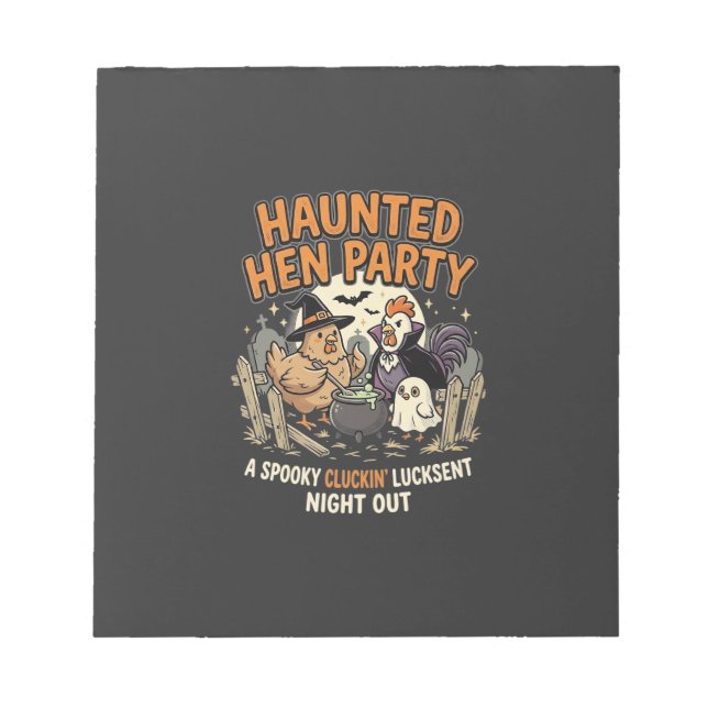Halloween Spökhöna Fest Anteckningsblock (Framsida)