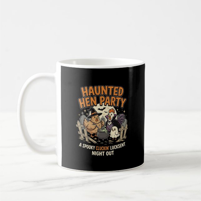 Halloween Spökhöna Party Kaffemugg (Vänster)