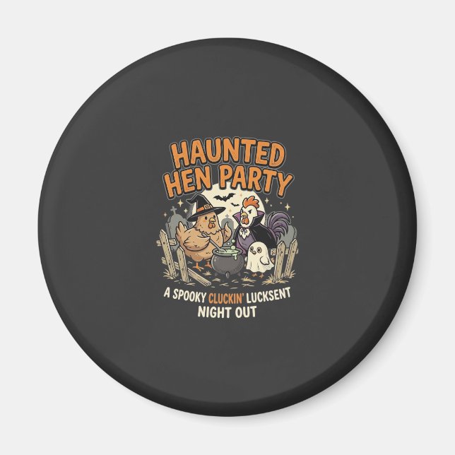 Halloween Spökhöna Party Magnet (Framsidan)