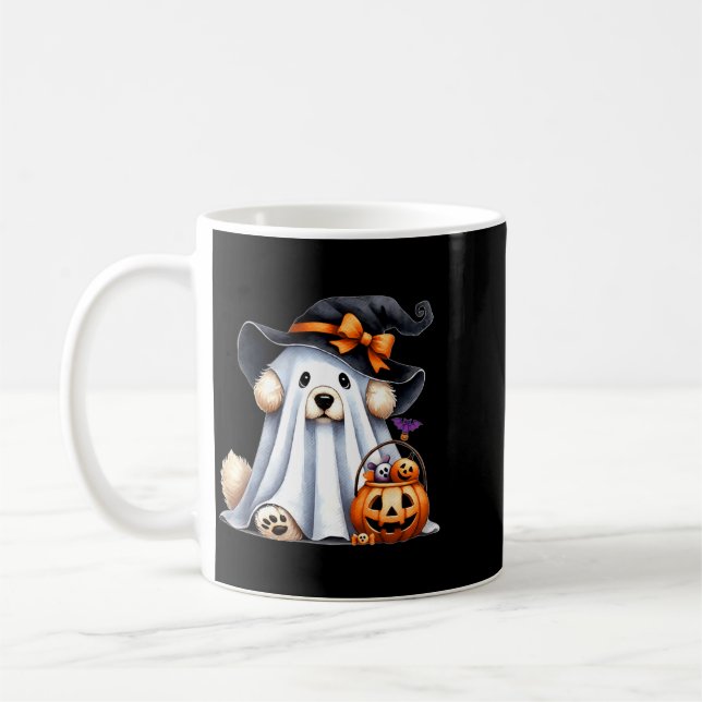 Halloween Spökhund Kaffemugg (Vänster)