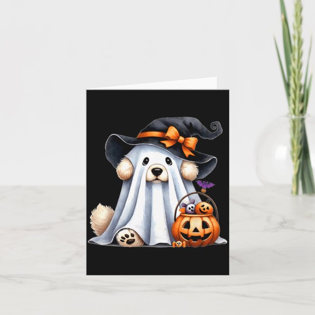 Halloween spökhund kort (Framsida)