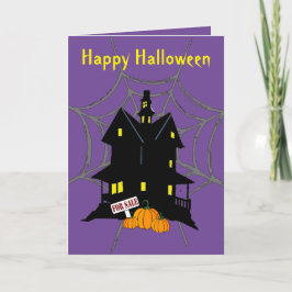 Halloween Spökhus 5" x 7" Välkomstkort Kort