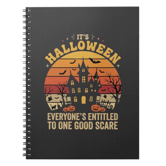 Halloween Spökhus Ett Bra Skräckdesign_1 Anteckningsbok (Framsidan)