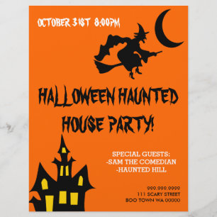 Halloween Spökhus Fest Annonserings Flyer