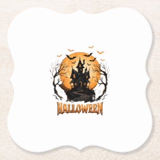 Halloween Spökhus Fladdermus Måne Grafisk Design Underlägg Papper