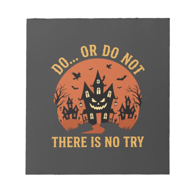 Halloween Spökhus Gör Eller Gör Inte Anteckningsblock (Framsida)