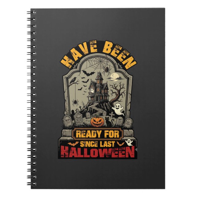 Halloween Spökhus Gravsten Har varit redo Anteckningsbok (Framsidan)