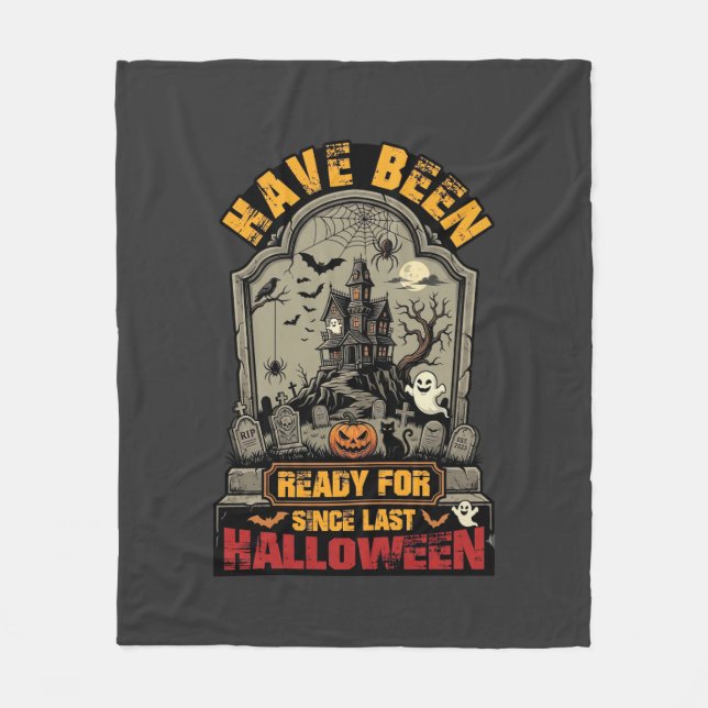 Halloween Spökhus Gravsten Har varit redo Fleecefilt (Framsidan)