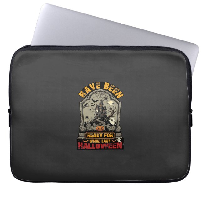 Halloween Spökhus Gravsten Har varit redo Laptop Fodral (Framsidan)