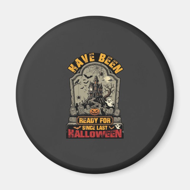 Halloween Spökhus Gravsten Har varit redo Magnet (Framsidan)