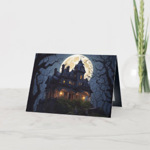 Halloween Spökhus Helgkort