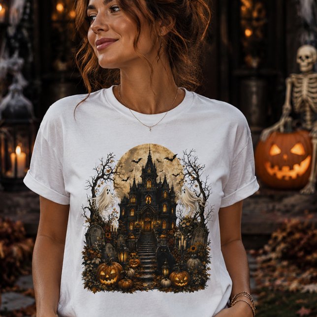 Halloween Spökhus Hus T Shirt (Skapare uppladdad)