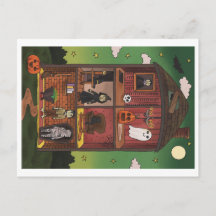 Halloween-spökhus interiör illustration