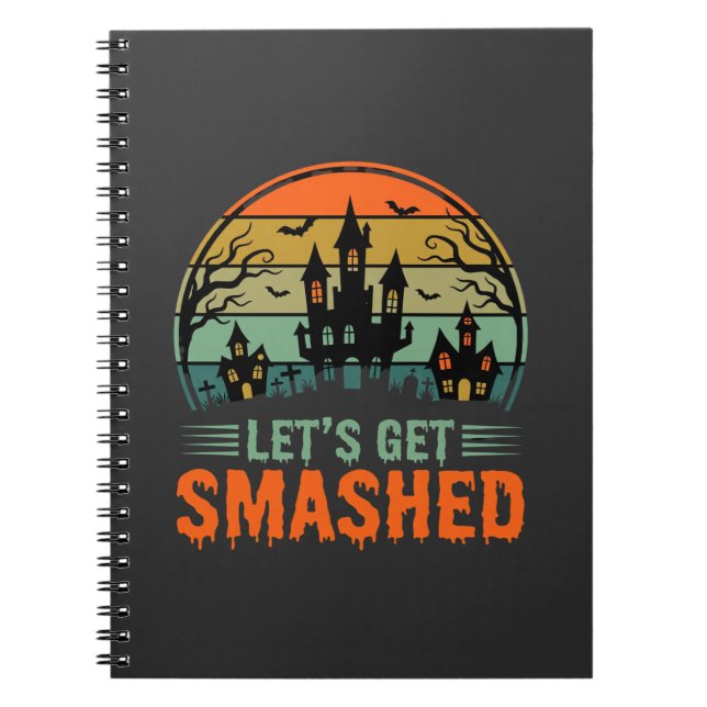 Halloween Spökhus Låt Oss Smulas Retro Anteckningsbok (Framsidan)