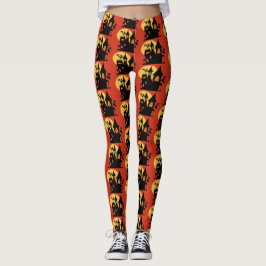 Halloween Spökhus Leggings Skräckfulla Party Kläde