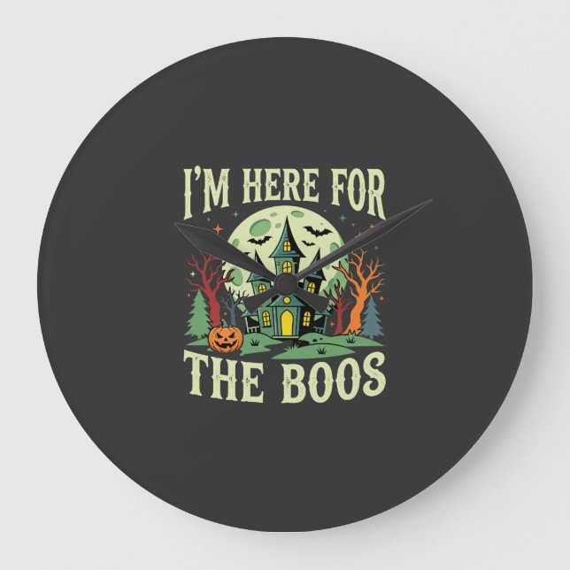 Halloween Spökhus och Pumpa Boos Stor Klocka (Framsida)