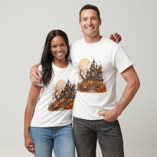 Halloween Spökhus och pumphandelsvagn T Shirt