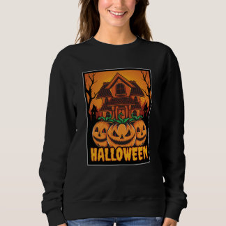 Halloween Spökhus Pumpa Illustration T Shirt