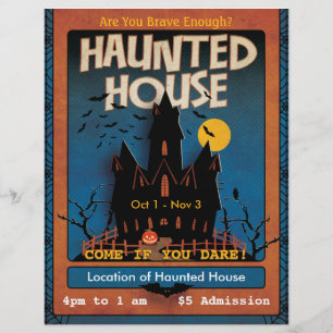Halloween Spökhus Reklamblad