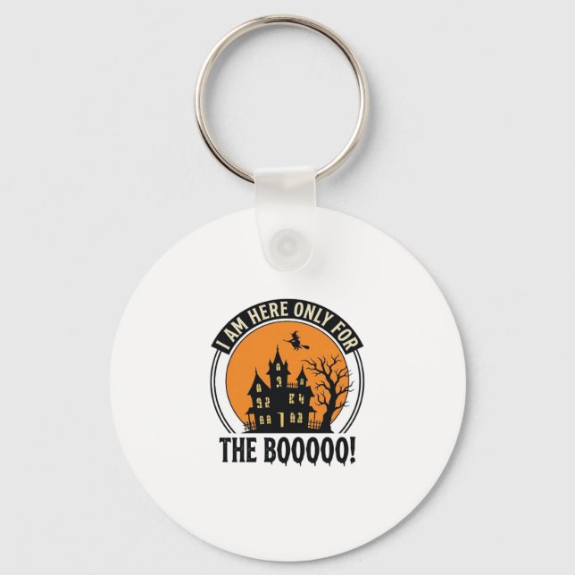 Halloween Spökhus Roligt Boo Vintage_1 Nyckelring (Framsida)
