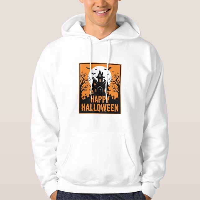 Halloween Spökhus Silhuett Vektor Design_1 Hoodie (Framsida)