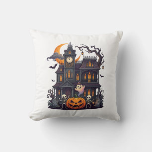 Halloween Spökhus Skelett Pumpa Spöke Cr Kudde