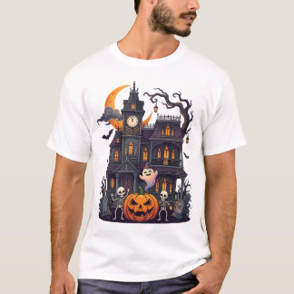 Halloween Spökhus Skelett Pumpa Spöke Cr T Shirt