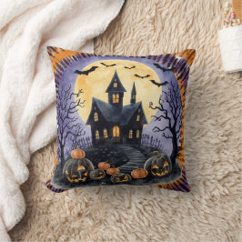 Halloween,Spökhus, Skräckpumpor,Fladdermöss Kudde