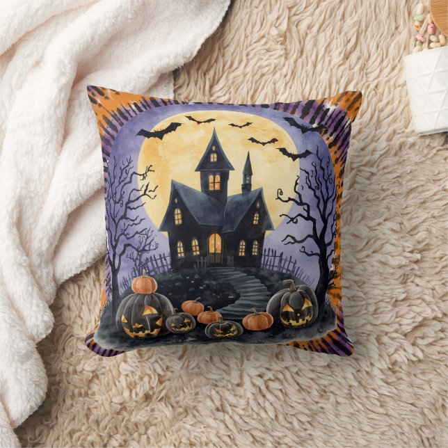 Halloween,Spökhus, Skräckpumpor,Fladdermöss Kudde (Filt)