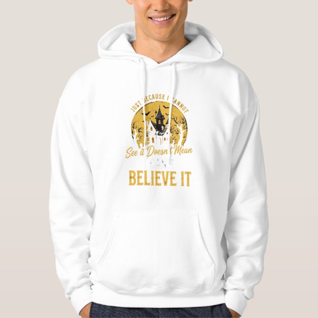 Halloween Spökhus Tro Det Design_1 Hoodie (Framsida)