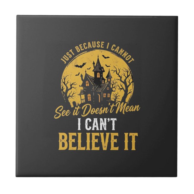 Halloween Spökhus Tro det Design_1 Kakelplatta (Framsidan)