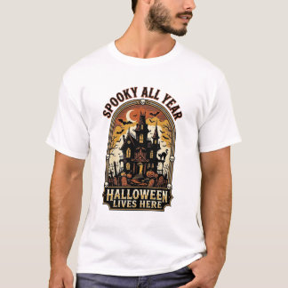 Halloween Spökhus Vintage Kuslig Hela Året_1 T Shirt