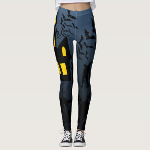 Halloween Spökhus Zombie Collage Leggings
