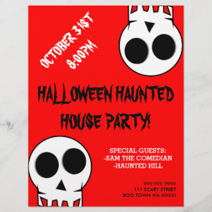 Halloween-spökhusfest inbjudan flygblad