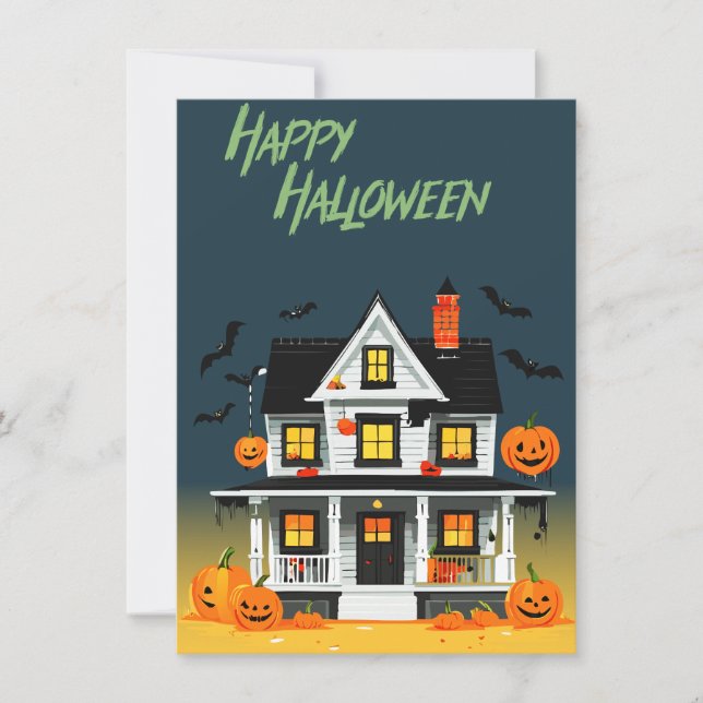 Halloween Spökhusfest Inbjudningar (Framsida)