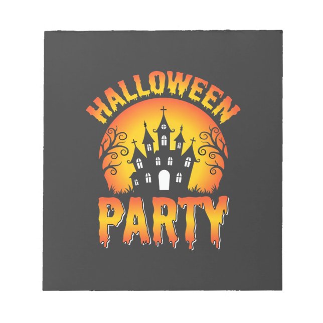 Halloween Spökhusfest Vektor Anteckningsblock (Framsida)