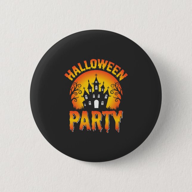 Halloween Spökhusfest Vektor Knapp (Framsida)