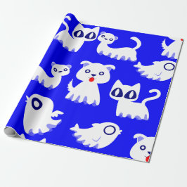 halloween spökiller hund blått presentpapper