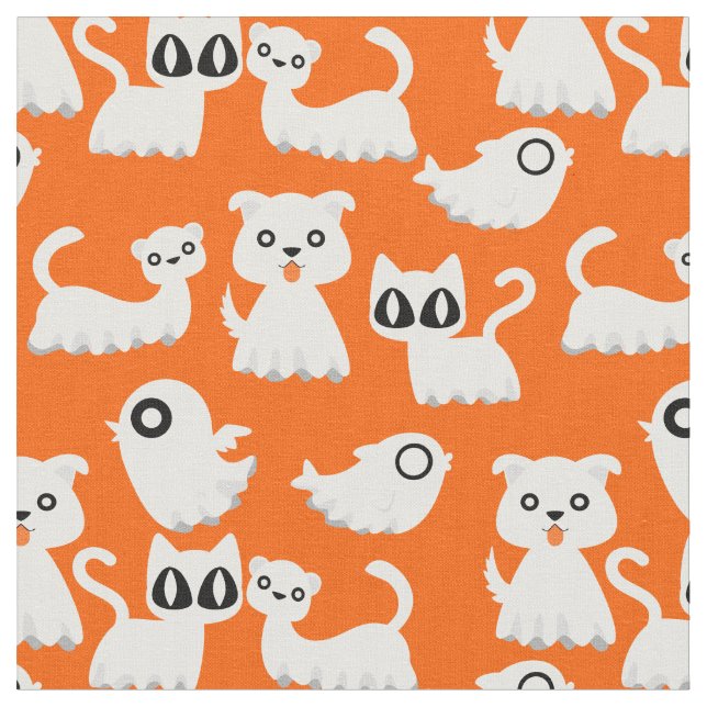 halloween-spökillret-hund orange tyg (Närbild)