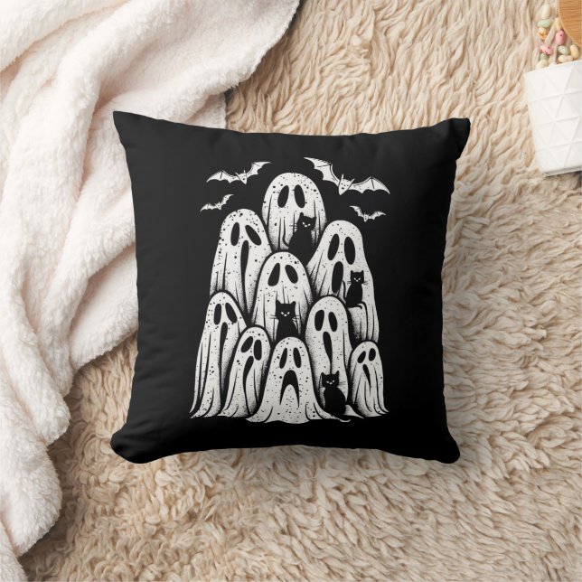 Halloween spökkattsälskare höst kuslig säsong kudde (Filt)